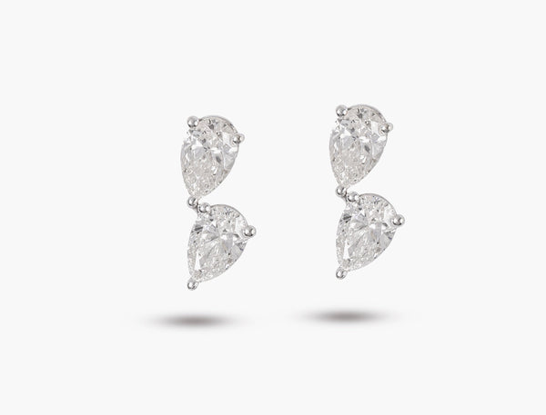 Double Pear Diamond Earrings