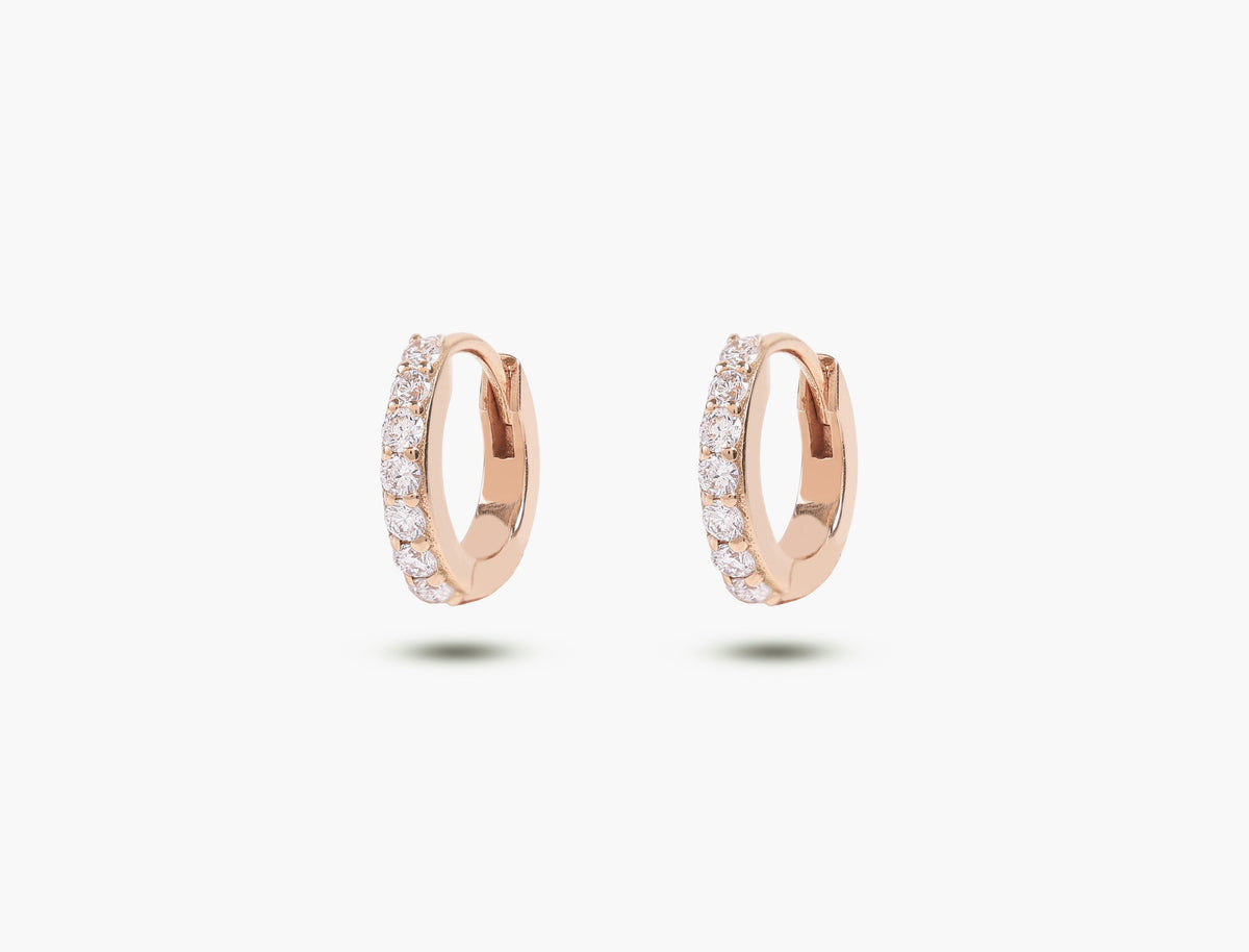 Mini Diamond Hoop Earrings