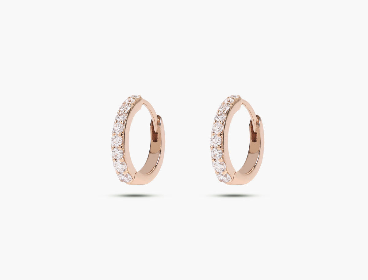 Petit Diamond Hoop Earrings