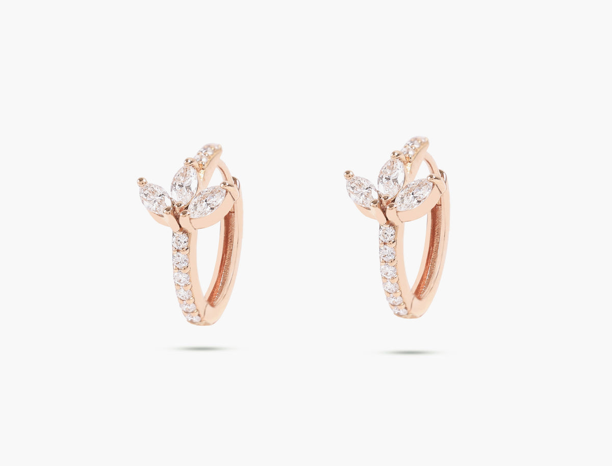 Blossom Hoop Diamond Earrings
