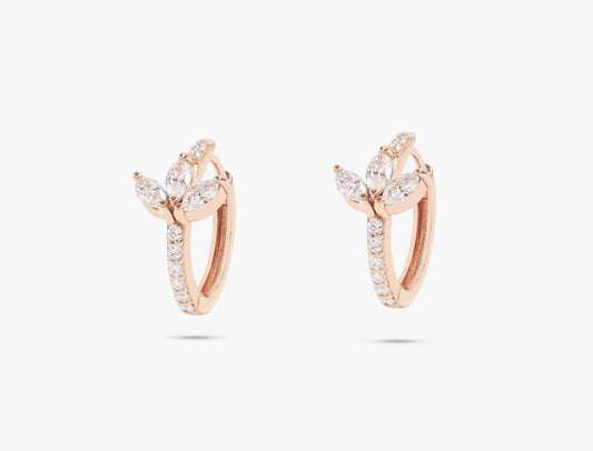 Blossom Hoop Diamond Earrings