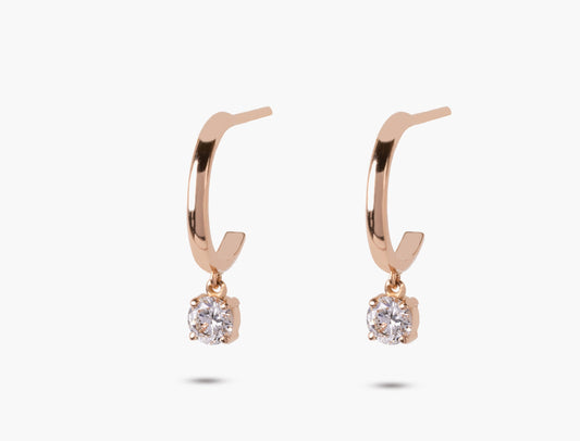 Dew Drop Round Diamond Earrings