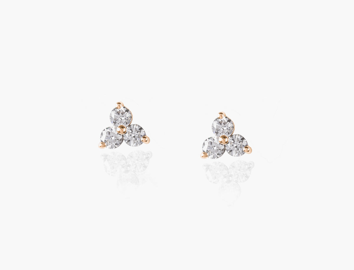Clover Round Diamond Earrings