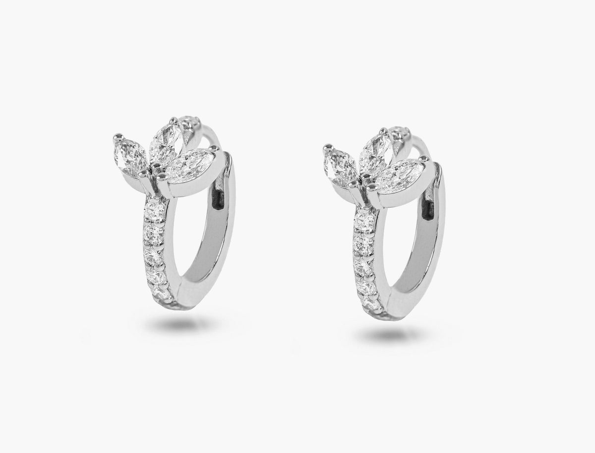 Petit Blossom Hoop Diamond Earrings