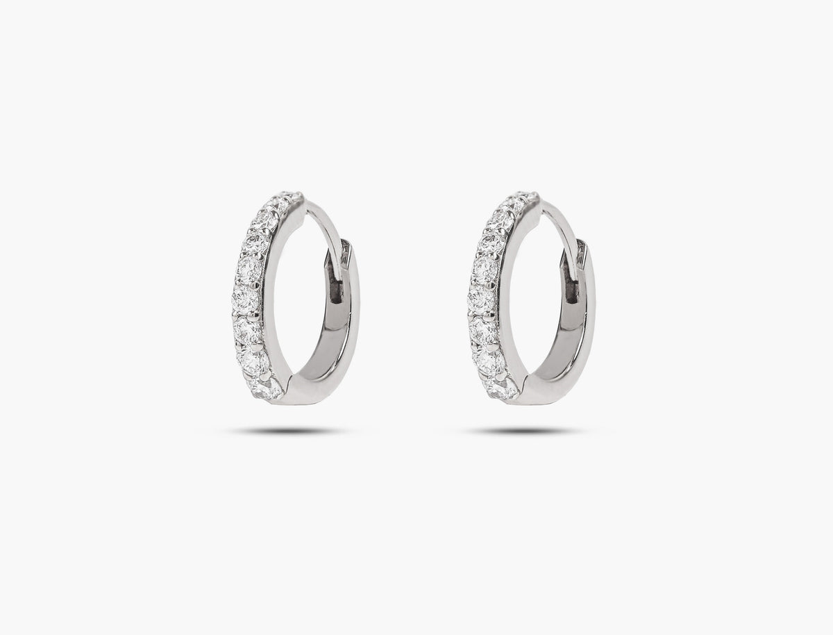 Petit Diamond Hoop Earrings