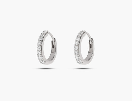 Petit Diamond Hoop Earrings