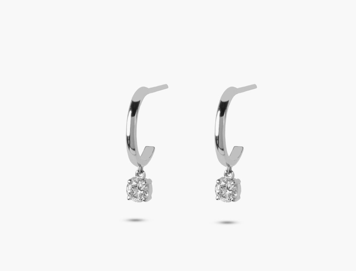 Dew Drop Round Diamond Earrings