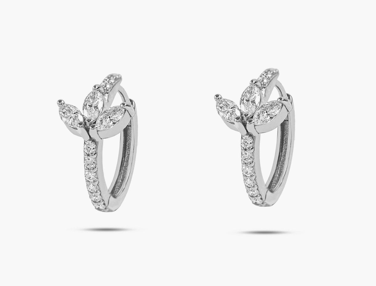 Blossom Hoop Diamond Earrings