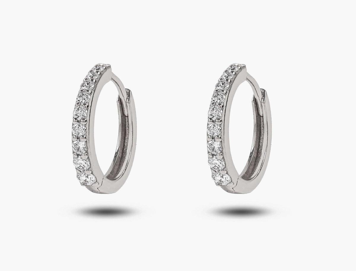 Medium Diamond Hoop Earrings
