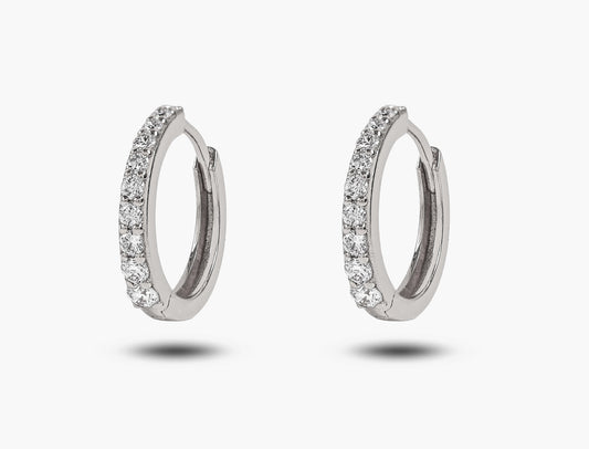 Medium Diamond Hoop Earrings