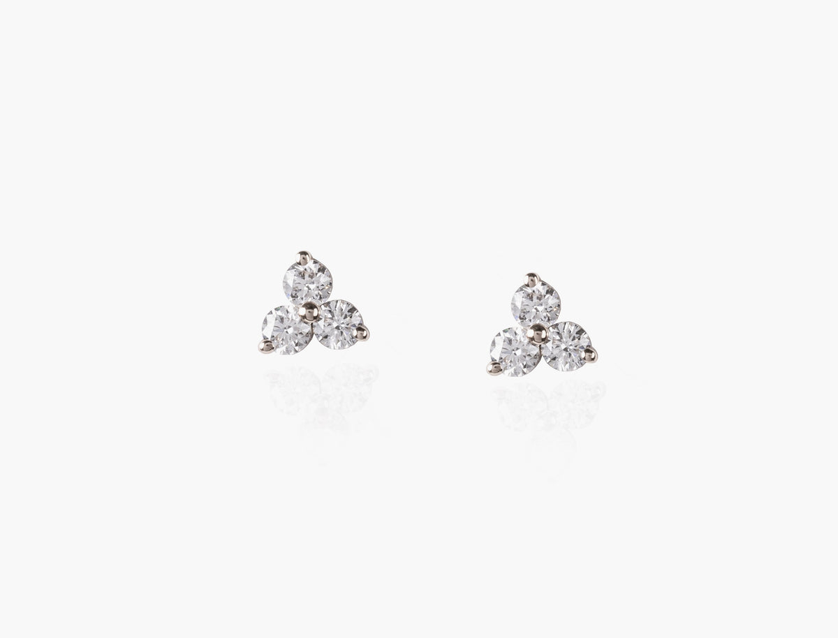 Clover Round Diamond Earrings