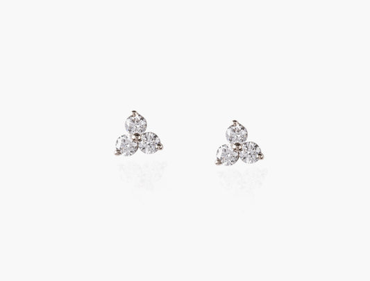 Clover Round Diamond Earrings