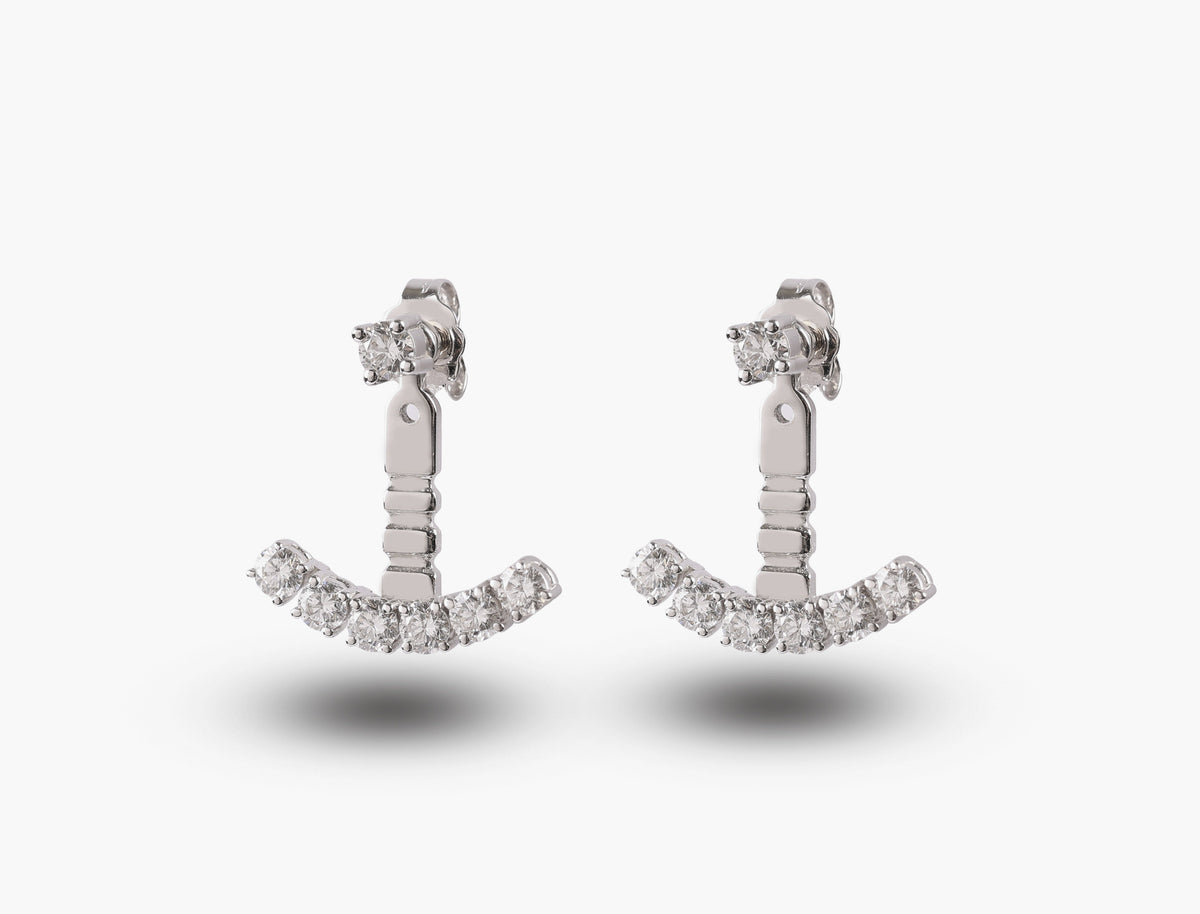Anchor Diamond Drop Earrings