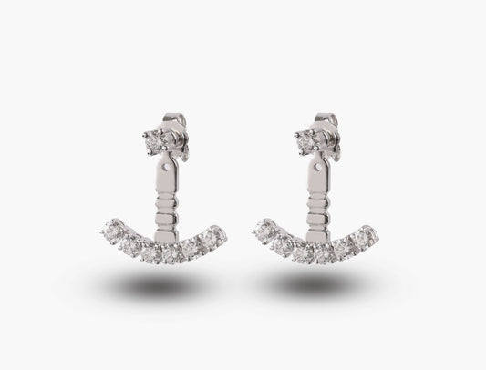 Anchor Diamond Drop Earrings