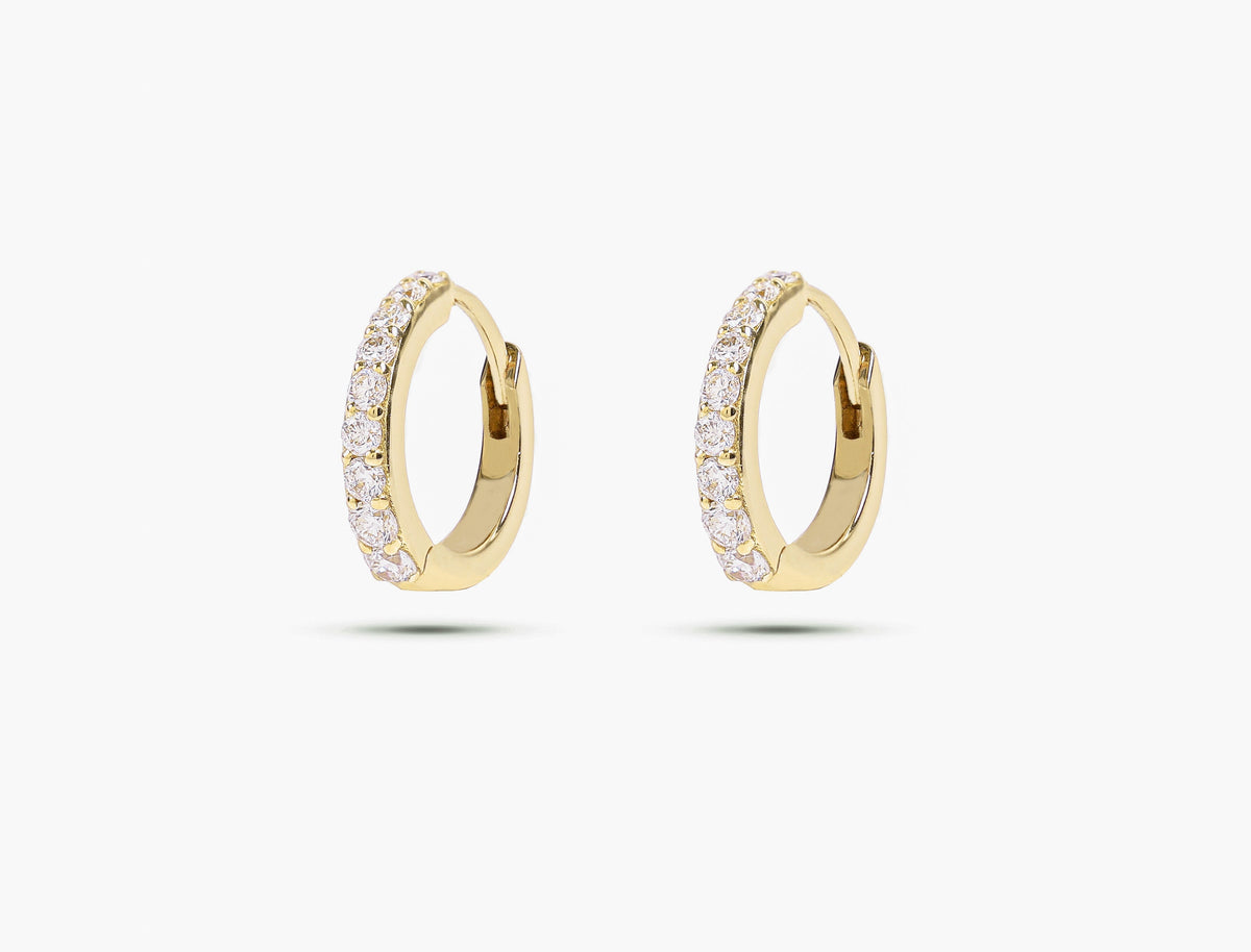 Petit Diamond Hoop Earrings