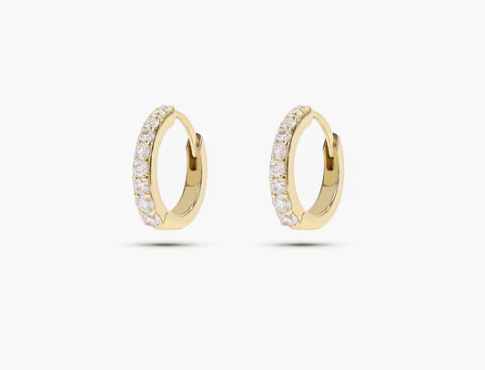 Petit Diamond Hoop Earrings
