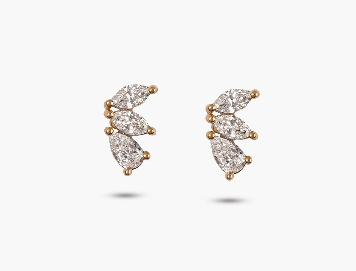 Petal Pear & Marquise Diamond Earrings