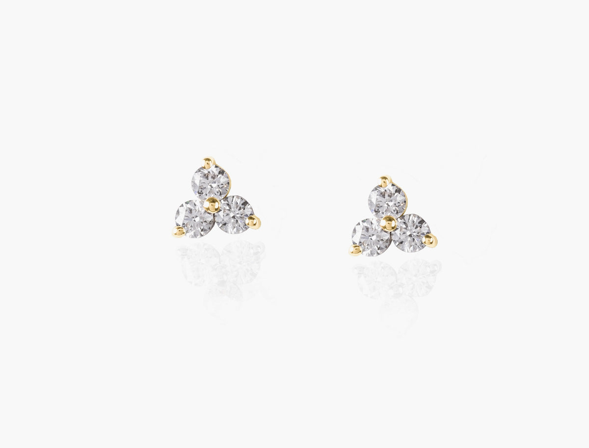Clover Round Diamond Earrings