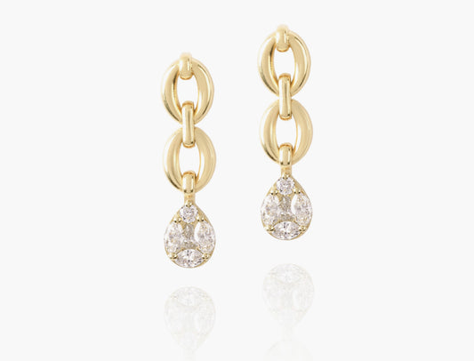 Chain Diamond Drop Earrings