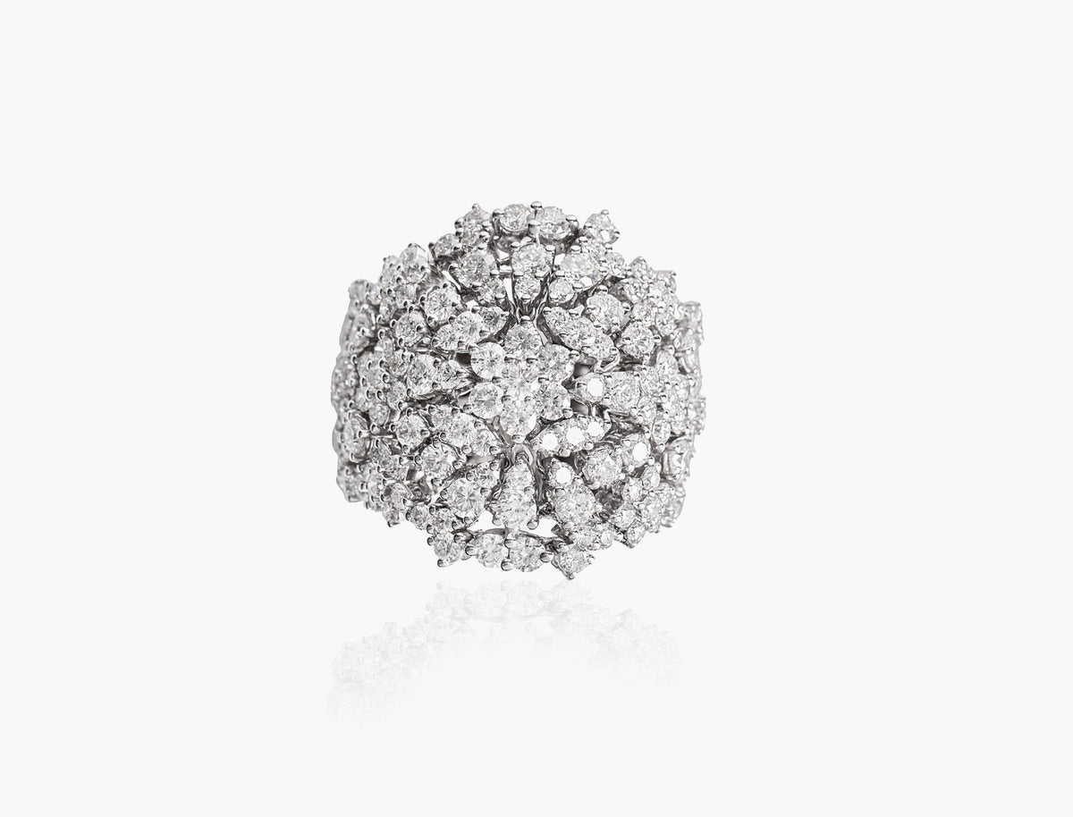 Galaxy Diamond Dome Ring in white gold
