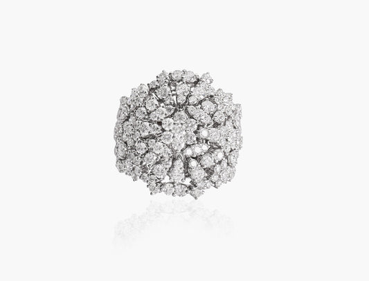 Galaxy Diamond Dome Ring in white gold