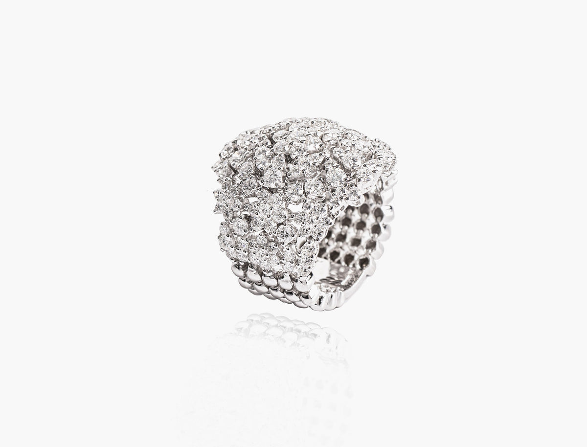 Galaxy Diamond Dome Ring in white gold (view 2)