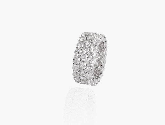 Grand Pavé Diamond Eternity Band in white gold