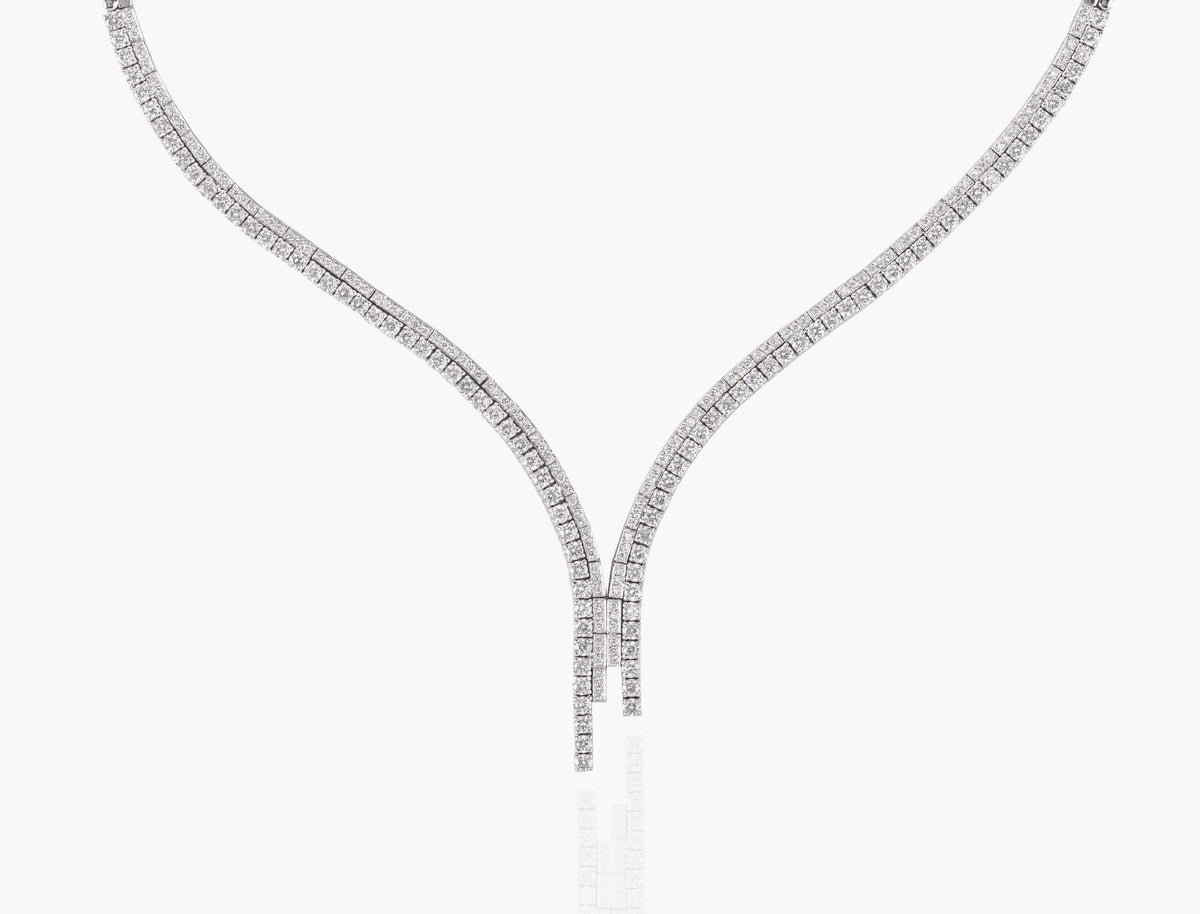 Lariat Diamond Necklace in white gold