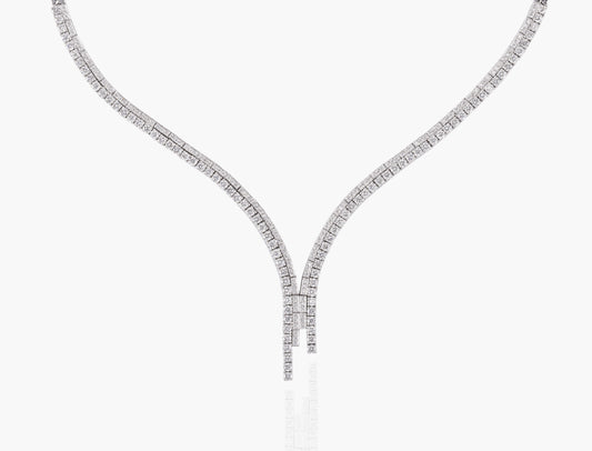 Lariat Diamond Necklace in white gold