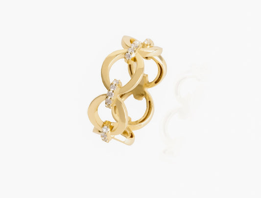 Chain Diamond Gold Ring