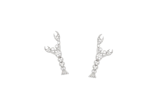 Le Homard Diamond Earrings in 18k White Gold
