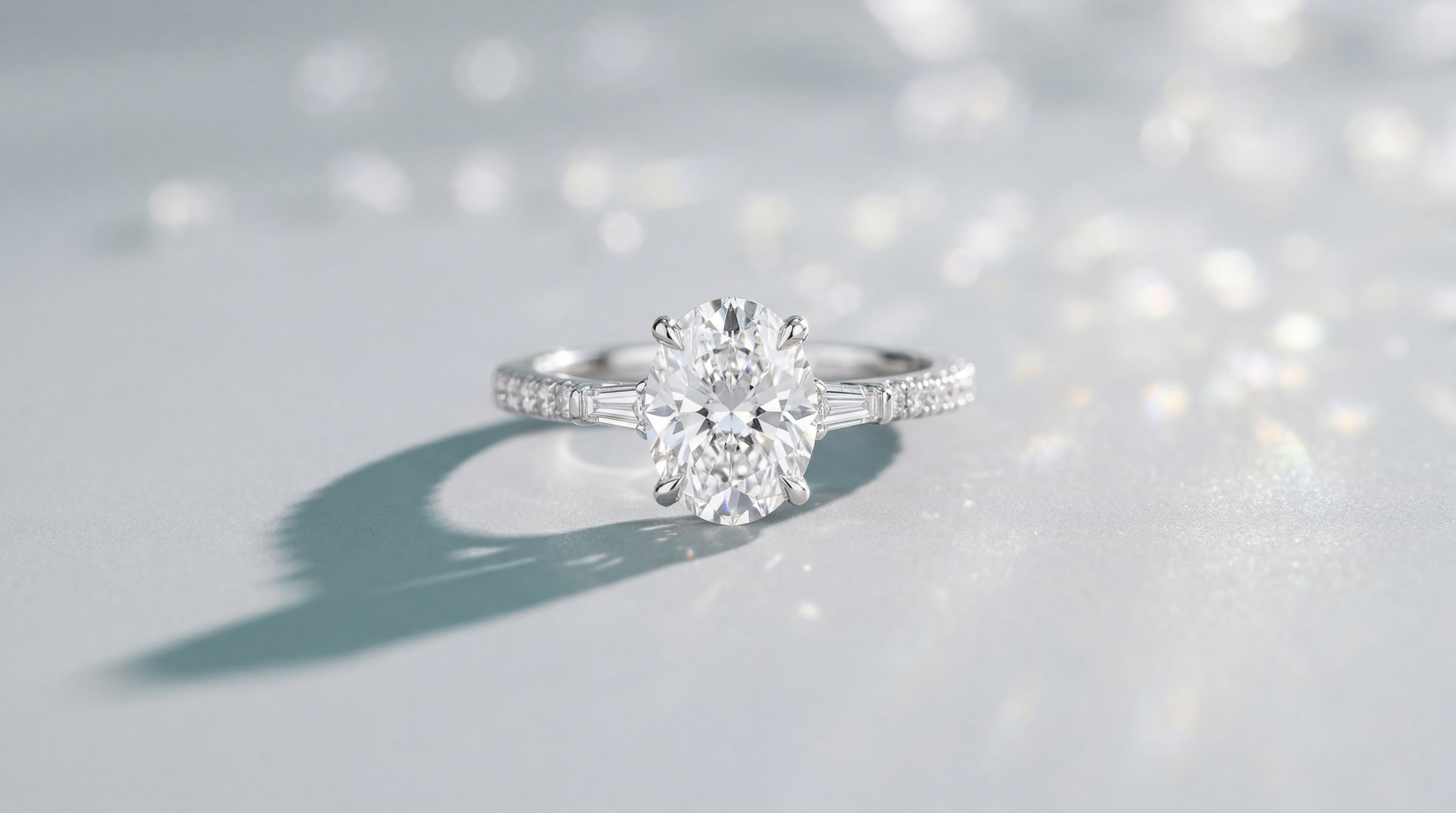 Ralph Karouni colourless diamond engagement ring